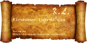 Kirnbauer Lukrécia névjegykártya